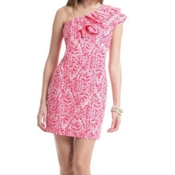 Lilly Pulitzer | Dresses | Lilly Pulitzer Pink One Shoulder Dress | Poshmark
